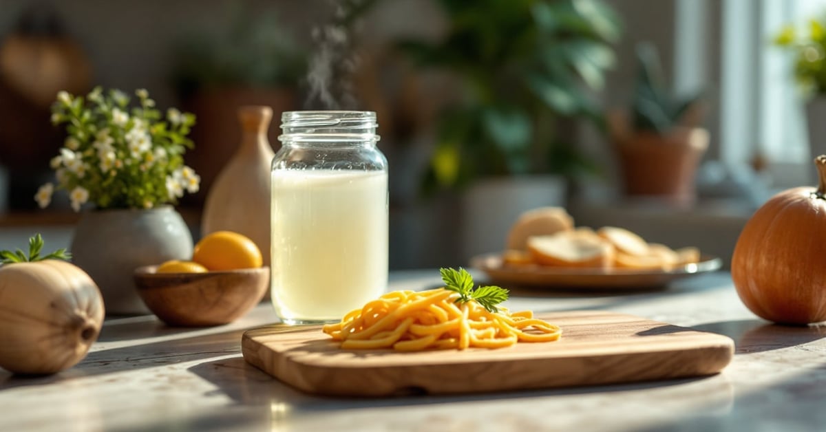 Bouteille de vinaigre blanc posée sur une surface moderne, remède naturel contre les poux