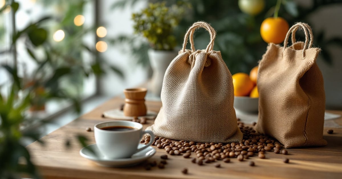 Sacs de café en toile de jute recyclés en objets créatifs et décoratifs faits maison